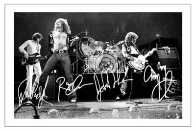 LED ZEPPELIN VOLL SIGNIERT FOTODRUCK AUTOGRAMM