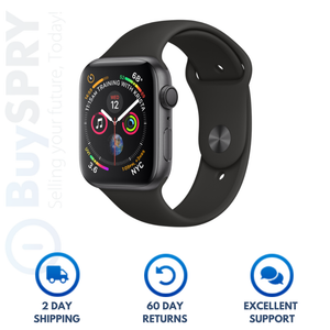 Apple Watch Series 4 44mm 🍎 WiFi Only Space Gray Aluminium Case Black Band  190198843487 | eBay