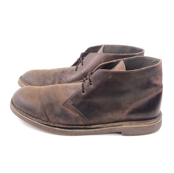 Clarks Bushacre Brown Leather Chukka Boots Mens Size 12M  display picture 3