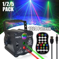 1024Pattern Party Stage Light Laser Projector DJ Disco LED RGB KTV Show Lighting