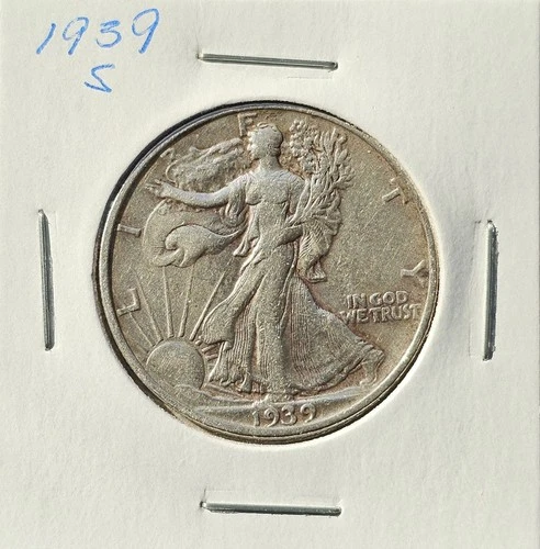 1939S Walking Liberty Half Dollar VF/XF %90 Silver