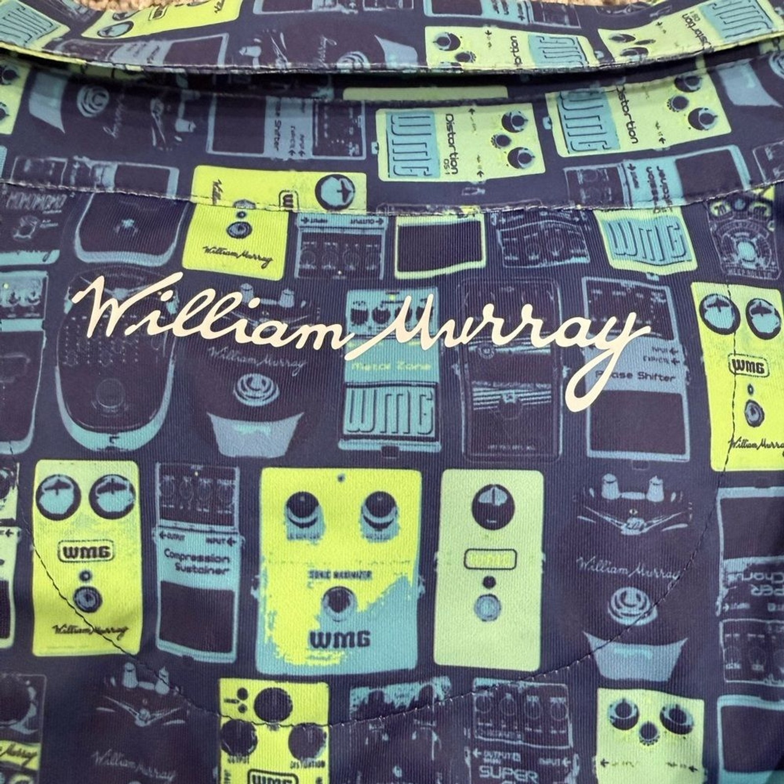 William Murray XXL Polo Blue Rare Design 1/4 Button Short Sleeve Golf image 5