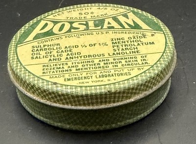 VTG POSLAM METAL TIN FOR Eczema Burning, And Skin Irritation X-4
