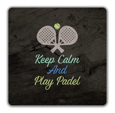 Keep Calm and Play Padelschläger Ballplatzspiel 2er Pack Getränke Untersetzer 9 x 9 cm