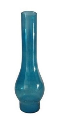 10 5/16'' x 2 31/64'' blau Wien Glas Schornstein für Öllampen #1 Brenner Neu
