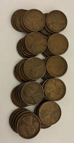 Roll 1928 S Lincoln Wheat Cents Penny Good or Better Condition 50 Coins