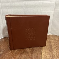 UNUSED Vtg Brown Photo Album 40 Pages Scrapbook Tissue Interleaving each page