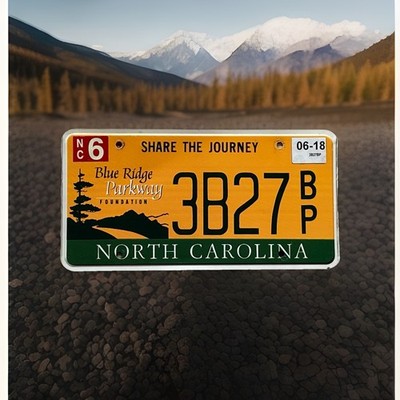 North Carolina Blue Ridge Parkway Specialty License Plate ''Share The Journey''