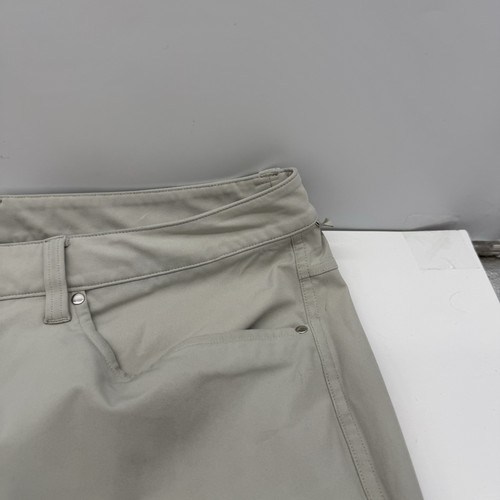 Pantaloni chino Lululemon ABC uomo 36x31 flat front performance commission grigio golf - Foto 4 di 14