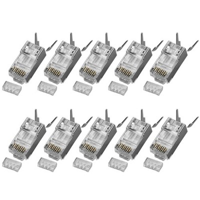 CAT7 Standard RJ45 Crimp Head Pre Wire Sequences Check Bend Proof Design