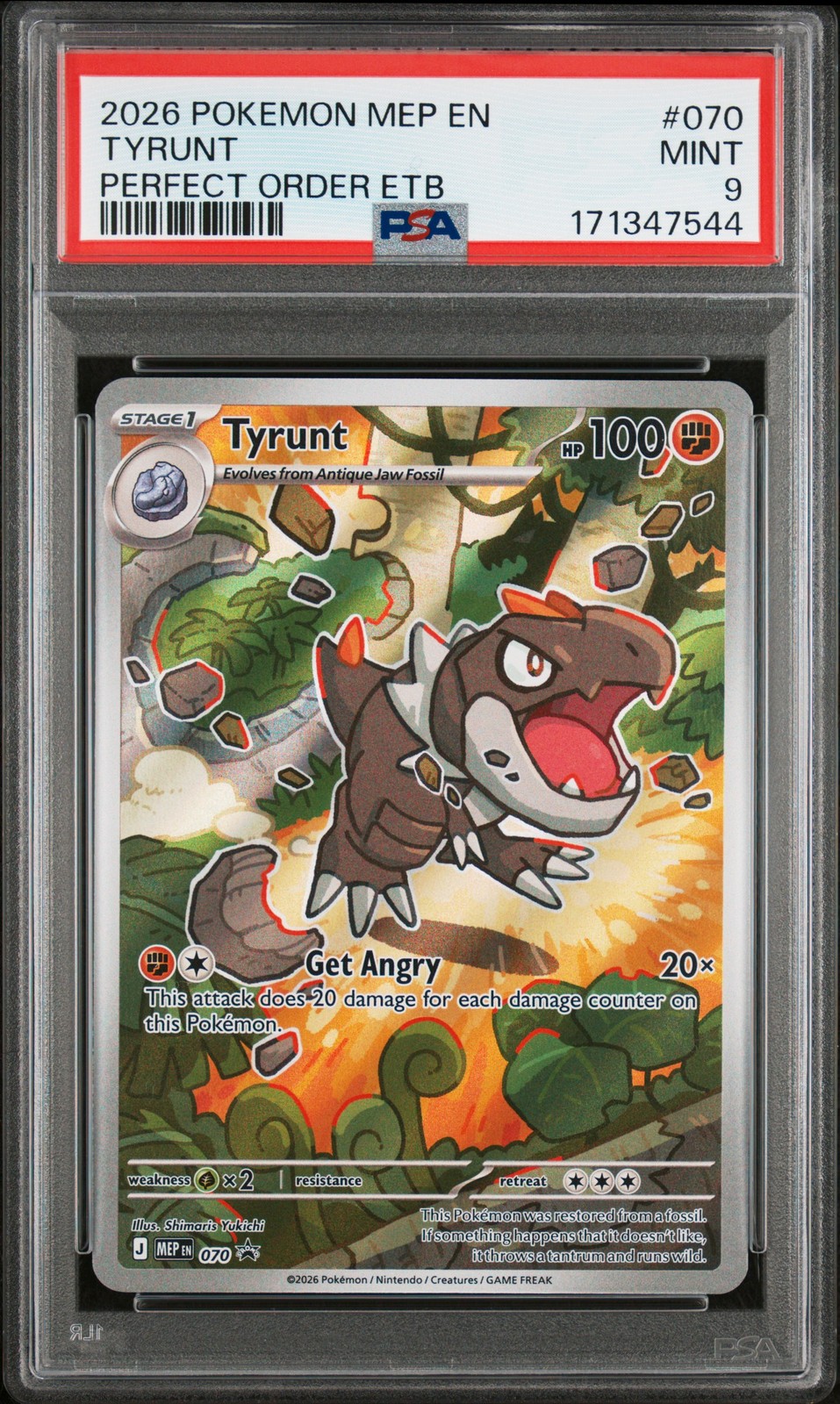 2026 POKEMON MEP EN-ME BLACK STAR PROMO #070 TYRUNT PSA 9