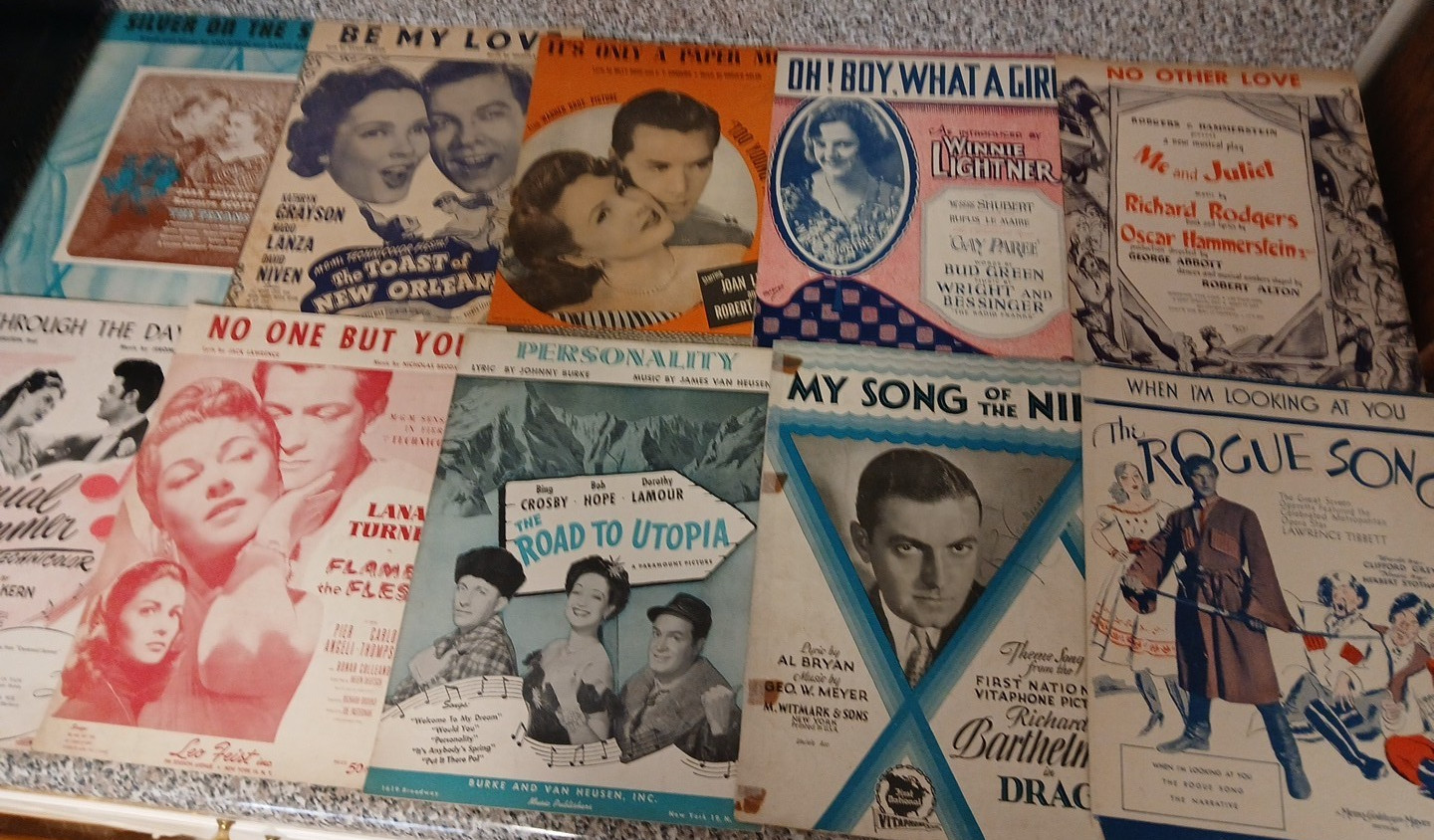 10 VTG Sheet Music Selections American Musicals-Films Great Covers P/V Scores #3