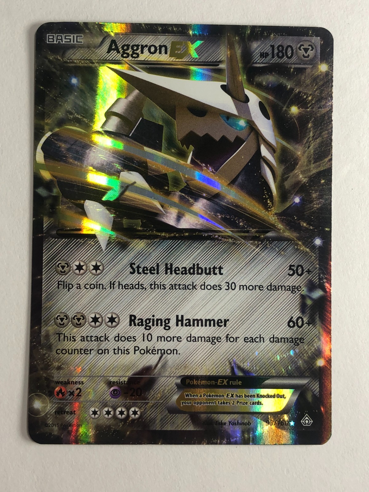 Pokemon TCG Primal Clash Aggron EX 93/160 Near Mint