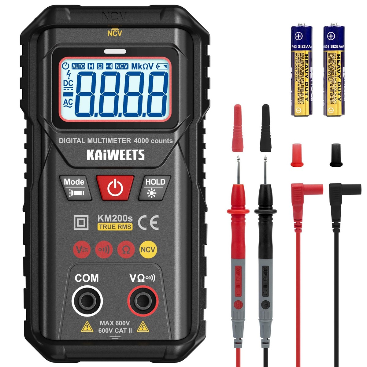 KAIWEETS KC604 Clamp Meter 4000 Counts and KM200s Smart Auto