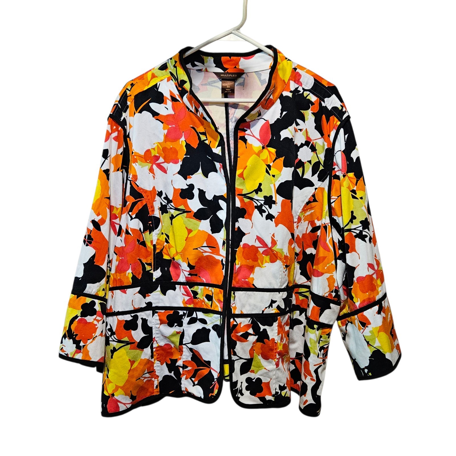 Multiples Jacket Plus Size 3X Multicolor Floral 3… - image 1
