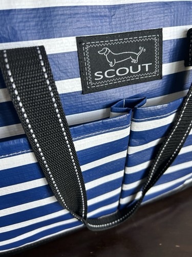 Scout Tote Bag Stripe Navy Blue & White - Picture 9 of 10