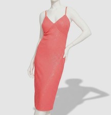 Siena Women's Pink Mesh Sequins V-Neck Sleeveless A-Line Dress Size 12