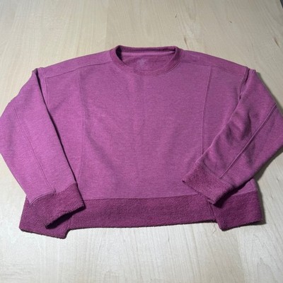 Freely Purple Cropped Crew Neck Pullover Sweatshirt Womens Size S