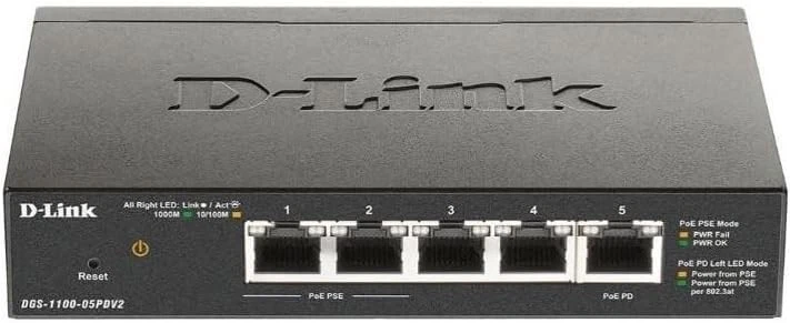 D-Link DGS-1100-05PDV2 - 5-Port Gigabit Smart Managed Switch with VLAN support, - Image 3 of 4