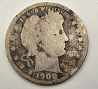 《Silver》1900 USA BARBER QUARTER -- .1808 OZ of SILVER!!!