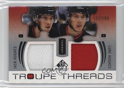 2025 Upper Deck SP Game Used Edition Troupe Threads /199 Jack Hughes Luke 1v6s