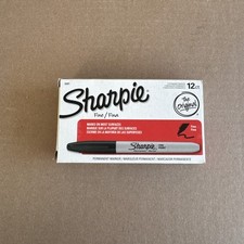 12 Count Sharpie 30001 Fine Tip Permanent Markers, Black New