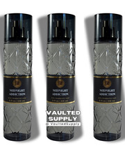 3-Pack Bath & Body Works Midnight Addiction Fragrance Mist 8 oz Dark & Luxurious