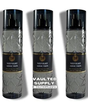 3-Pack Bath & Body Works Midnight Addiction Fragrance Mist 8 oz Dark & Luxurious