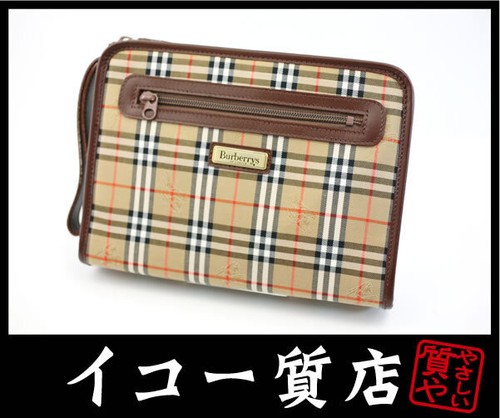 Ikou Shop BURBERRY Rare Storage Item Second Bag Nova Check Shadow Horse Canvas