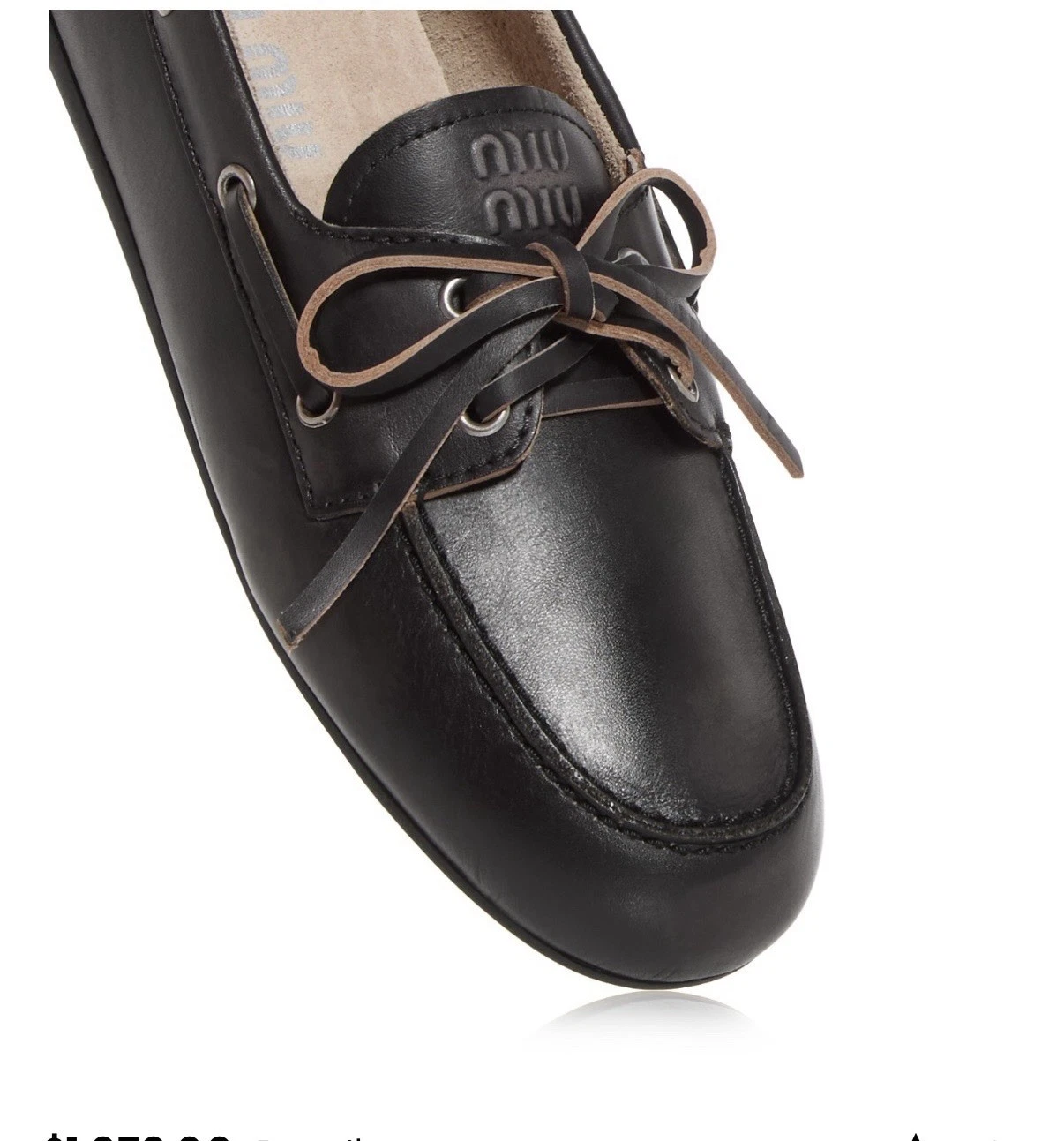 Miu Miu — Miu Miu  Unlined Bleached Leather Boat Shoes