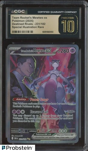2025 Pokemon Destined Rivals DRI EN SIR #231 Rocket's Mewtwo Ex CGC 10 PRISTINE