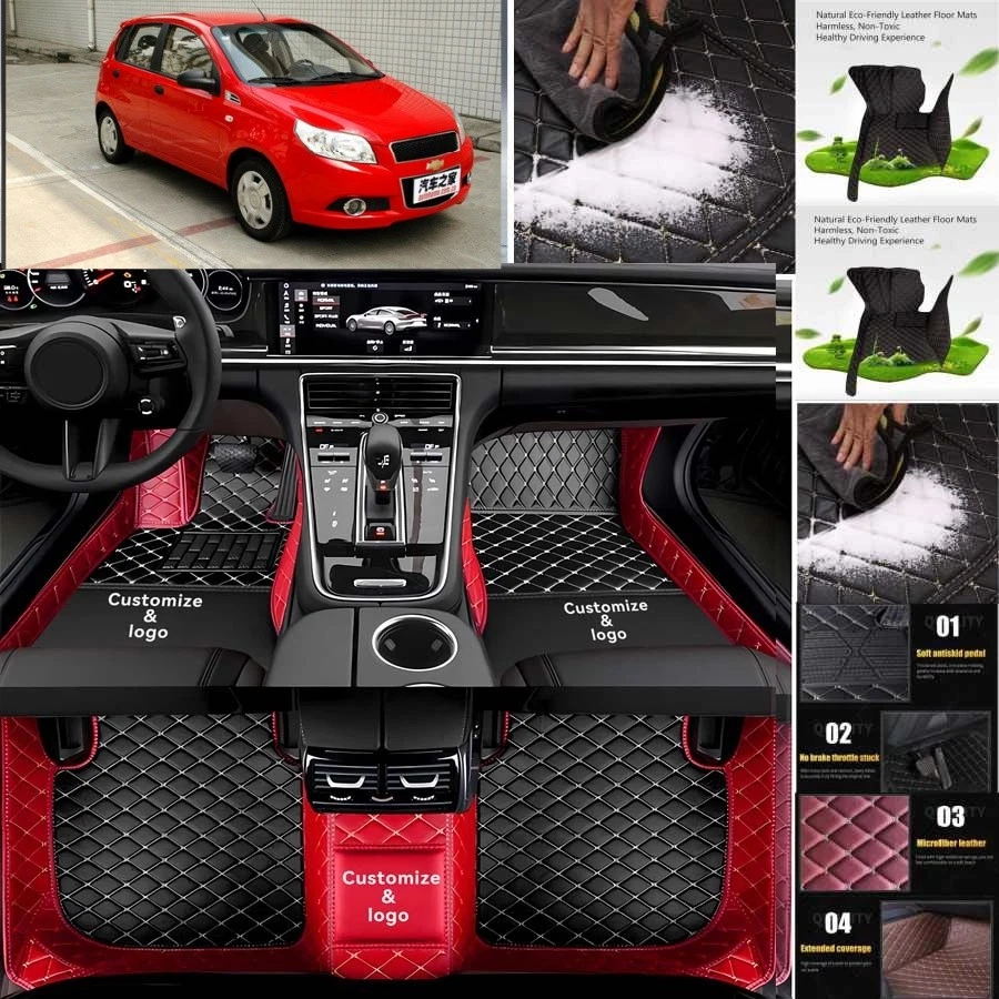 For Chevrolet AVEO Car Floor Mats Custom Waterproof Luxury Carpets Auto Liner Foto 3 de 4