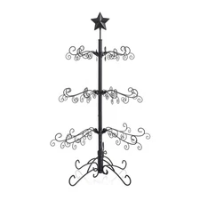 Ornament Display Stand - 3' Black Wrought Iron Christmas Tree Ornament Holder
