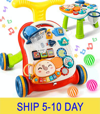 TOY Life 3 in 1 Baby Push Walker and Activity Center, Sit to Stand Walker for Ba