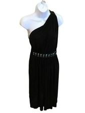 NWT Vtg 90's D&G Dolce and Gabbana 1 shoulder dress w/ beads & velvet Sz US 10