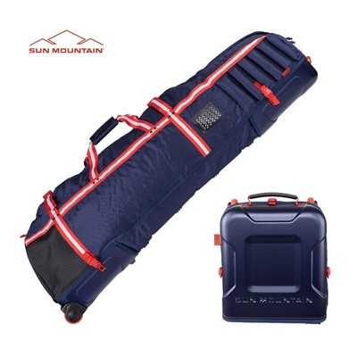Sun Mountain Kube Travel Cover - Wheeled Golf Flight Bag 2025 - Navy/White/Red