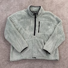 PINK Victoria’s Secret Sherpa Pullover XL Sage Green Half Zip Fleece Cozy Jacket