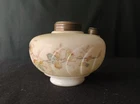 Vintage Victorian Clark's Hand-Painted Milk/Satin Glass Oil Lamp Base Flowers