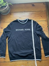 Michael Kors Logo Crewneck Fleece Sweatshirt Mens Extra large Black