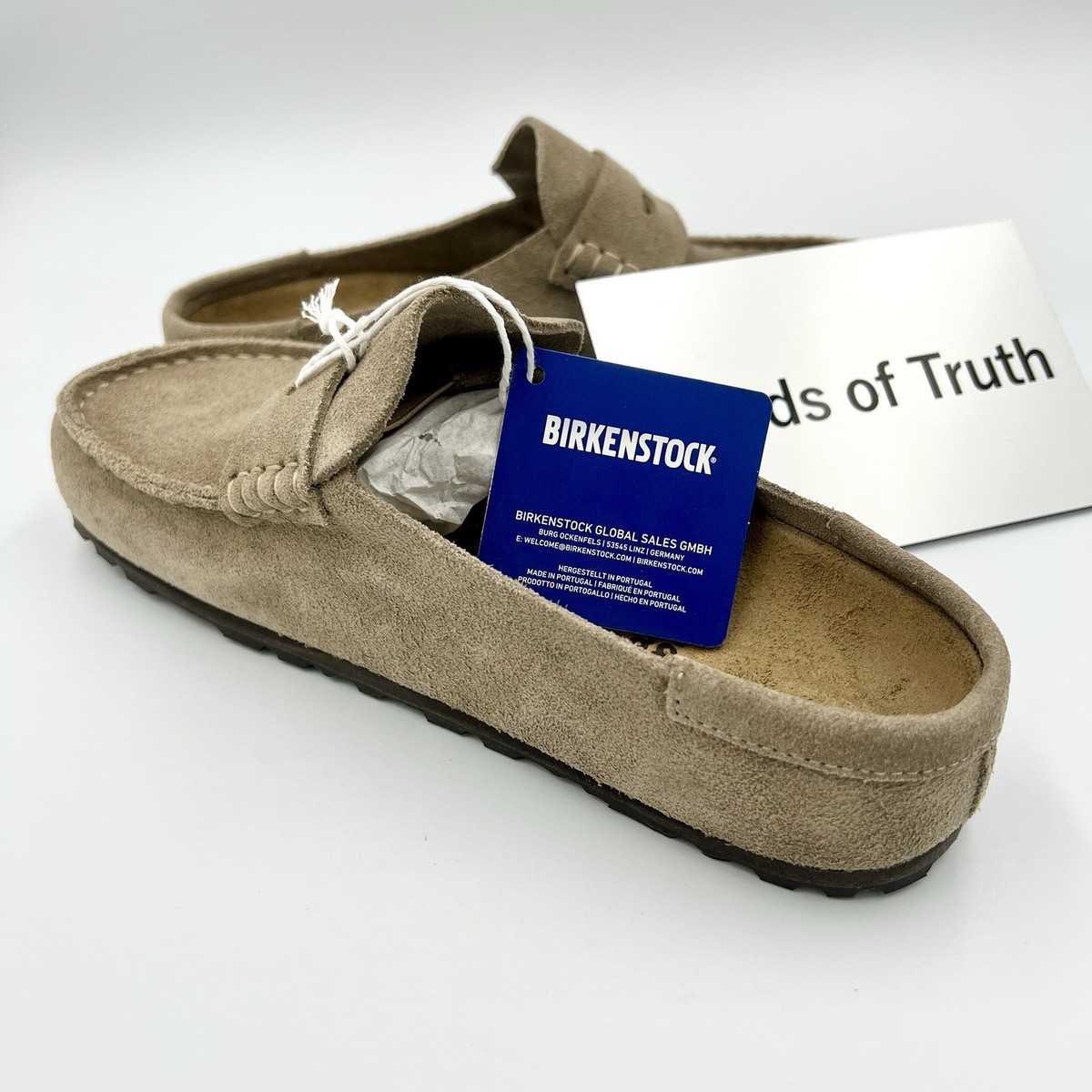 Birkenstock Naples Wrapped 1029675 Suede Leather Taupe width  display picture 3
