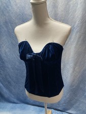 Elegant Moments Vintage 1990s Blue Velvet Corset Underwire Size Unknown