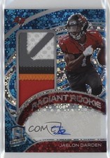2021 Panini Spectra Neon Blue Prizm 20/50 Jaelon Darden #RRS-JD Patch Auto 17j1