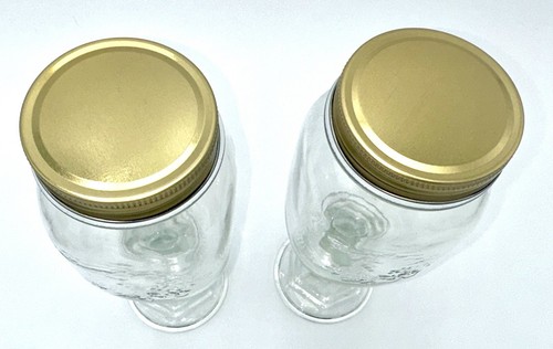 2 Pc New Gibson Boogaloo Mason Jar Wine Glass Drink Set Goblets 17 oz each - Picture 6 of 7