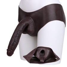 10" Realistic Hollow Dildo Pants Strap On Cock Sleeve Sheath Male Penis Extender