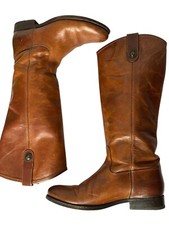 $380 FRYE Melissa Button 2 Knee High Boot Cognac DISTRESS LEATHER  6.5 EUC