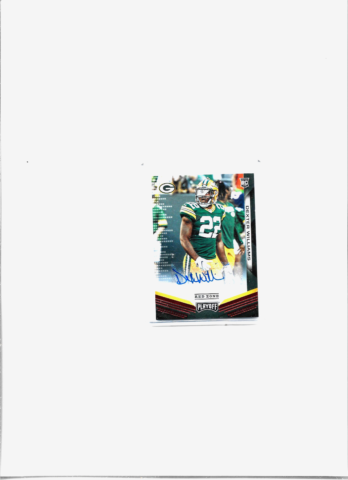 Dexter Williams Panini Playoff #246 Autograph-Red Zone
