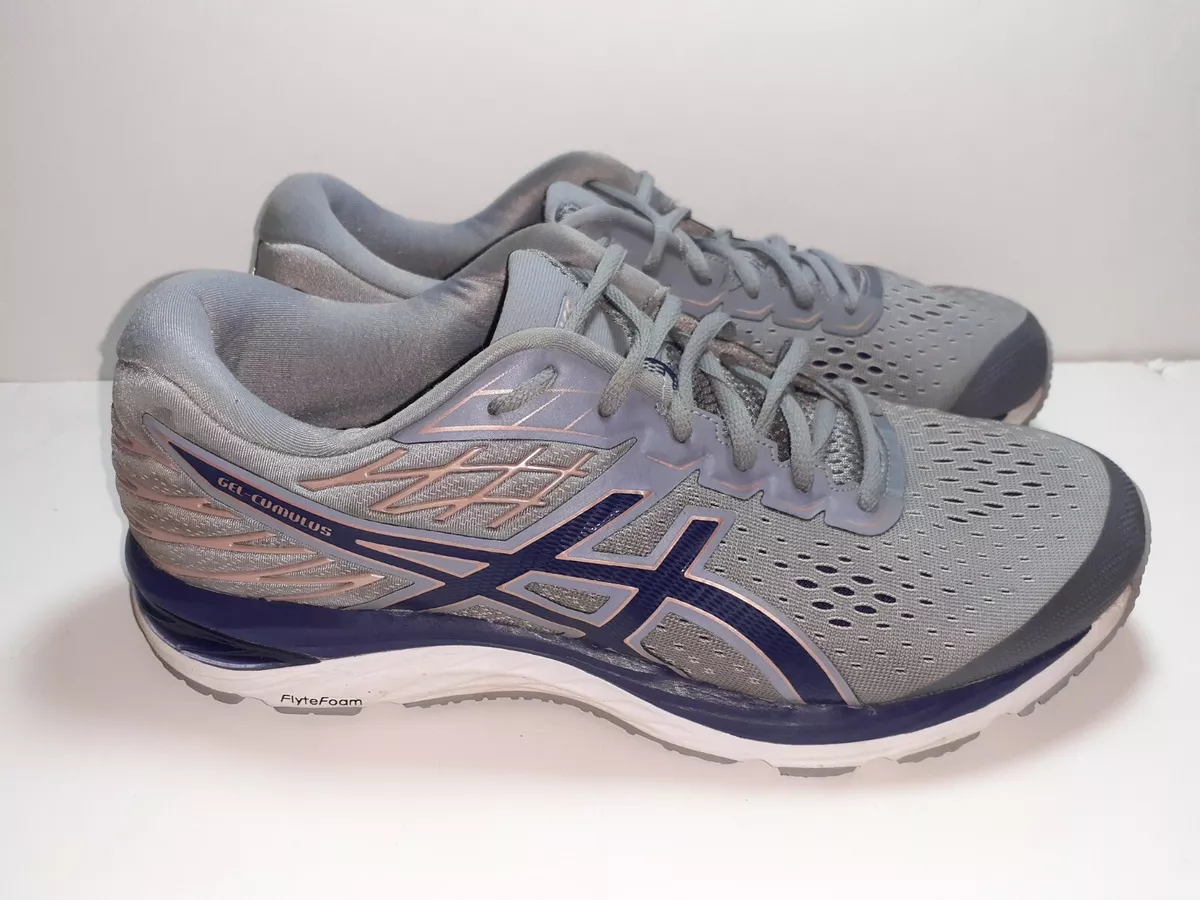 Asics Womens Gel Cumulus 21 1012A468 Gray Blue Running Shoes Lace Up Us Size 12