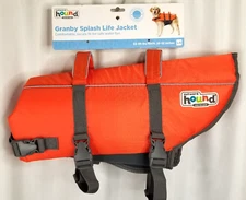 Dog Life Jacket Large (55-85 lbs.) Rescue Handles Reflective Orange NEW