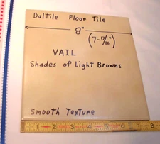 1 pc. "Shades of light Browns"  Daltile Ceramic Floor Tile; Vail  8" X 8"  New 