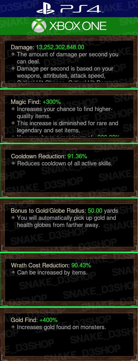Diablo 3 - Salvataggio Modificato Primal Akkhan V.5 - 259B Danno - PS4/PS5/Xbox One/Switch